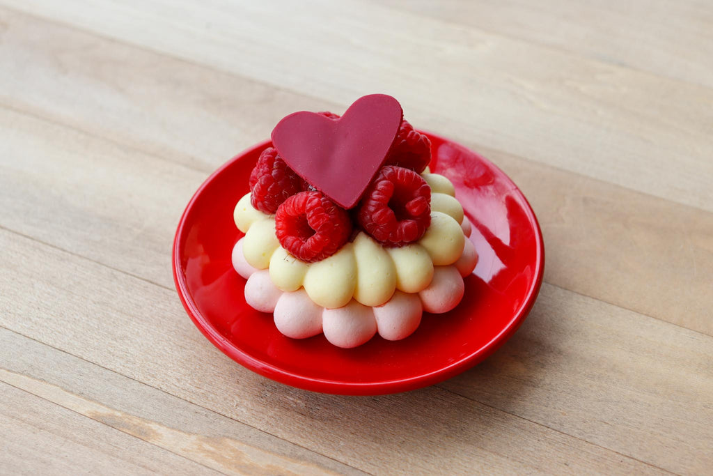 Pavlova aux framboises pour la Saint Valentin.