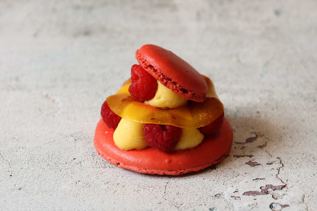 Macaron passion framboises